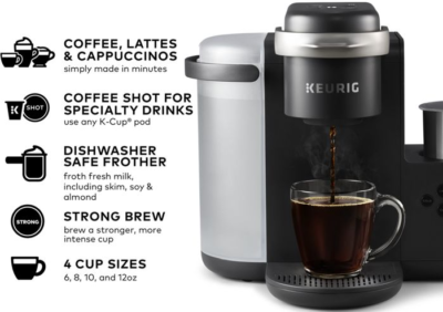 K-Café Single serving Coffee Latte and Cappuccino Maker Features